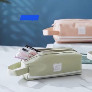 Large Capacity Canvas Pencil Case Oxford Cloth Makeup Bag Double Layer with Zipper Stationery WJ25