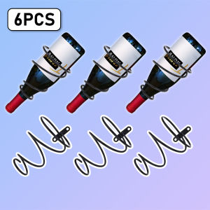 Pack of 6 Wine Rack Wall Mounted Wine Bottle Holders Organizer Metal Hanging Wine Racks with Screws [COD][Ready Stock]
