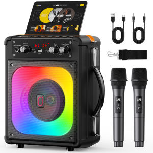 Tx06Karaoke Bluetooth Speaker with MicrophoneHigh-Power Karaoke Outdoor Bass AudioKaraoke Bluetooth Speaker Music Rhythm Light