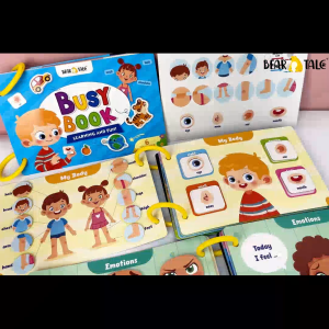 BEAR TALE Busy Book for Baby Toys Early Learning Numbers Alphabets and Hands-on Play Quiet Book Reusable Activity Book 26 Pages