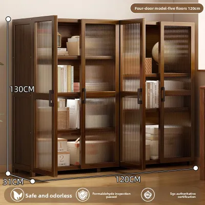 ZHUSHANXIA | Dust-Proof High Slim Wooden Bookshelf Storage Cabinet