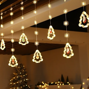 Christmas Fairy Lights Santa Claus Window Decoration String Lights Christmas Gift Navidad New Year Home Decoration