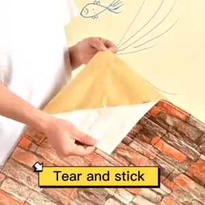 Wallpaper Waterproof Self Adhesive 10PCS 3D Wallpaper Foam Wall Sticker For Room Decor