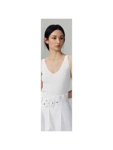Designer Style V-Neck Ribbed Tight Vest