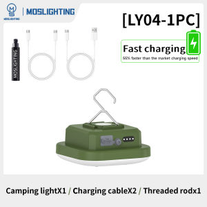 MOSLIGHTING Camping Lantern USB and Type C Fast Charging Protable Flashlight LED Tent Lights with Magnet Repair Emergency Lights