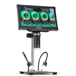 TOMLOV | TOMLOV DM10 10.1" Digital Microscope: 1080P 1200X HD IPS Coin Microscope Magnifier for Error Coins with Light 16MP LCD Solderin