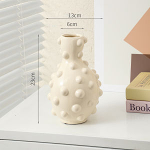 Bình Hoa Gốm Hai Tai Sáng Tạo Cảm Giác Cao Cấp Phong Cách Kem Trang Trí Phòng Khách Hoa Tươi Bàn Ăn Trang Trí Nhà Cửa