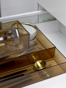 BESO Clear Drawer Storage Box - Stackable Plastic Organizer for Home Kitchen Office Use