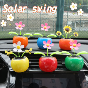 Car Solar Swinging Sunflower Decoration Cute Bee Sunflower Flower Toy Car Interior Decoration Styling Home Ornaments Accessories