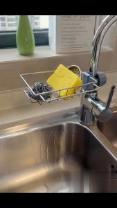Sink Sponge Holder Stainless Steel Sink Faucet Hanging Storage Rack Holder Sponge Bathroom Kitchen  Keimav