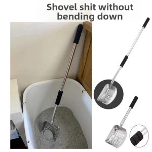 FEIZHUXIANSEN | Stainless Steel Cat Litter Scoop with Fine Holes Long Handle