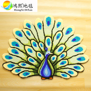 Peacock Entrance Mat round Shape Machine Washable Bedroom Carpet Bathroom Mat Living Room Rug Kitchen Floor Covering Home Decor