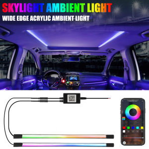 150cm Car Sunroof Ambient Lights LED Skylight Symphony RGB Interior Wide Acrylic Strip Decoration APP Control Accessories 12V