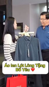 Áo Len Trung Niên nam Lót Nỉ Nhung Mềm Mịn Ấm Áp Phối Cổ Sơ Mi Lịch Lãm Áo Len Tặng Bố Hàng Quảng Châu