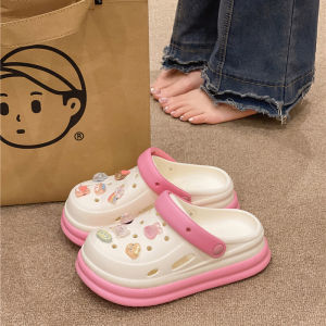 รองเท้าแตะ EVA สำหรับผู้หญิงในช่วงฤดูร้อน รองเท้าแตะชายหาดกันลื่น พื้นหนา รองเท้าแตะแบบสวมหัว ลายการ์ตูนน่ารัก