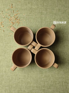 Cốc Nước Bằng Vỏ Lúa Mì Dung Tích Lớn Cho Trẻ Em Cốc Ăn Uống Dùng Tại Nhà Và Tại Nhà Hàng Có Tay Cầm Thiết Kế Tươi Mới