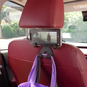 WACA (เคฟล่า สามารถใส่มือถือได้) ที่แขวนของในรถ ตะขอคู่ แขวนของ ตะขอแขวนในรถ ที่แขวนในรถยนต์ ตะขอที่แขวนถุงและกระเป๋าในรถ ตะขอแขวนของอเนกประสงค์ ที่แขวนของในรถ 026 FSA ที่ แขวน ของ ใน รถ