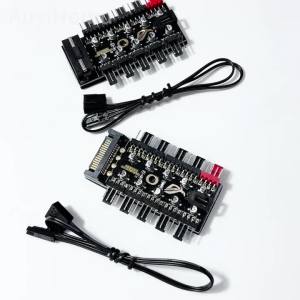 Bộ Chia Nguồn SATA 4 Chân PWM 10 Cổng Cho Quạt PC Làm Mát Vỏ Máy Tính - Phụ Kiện Làm Mát & Dụng Cụ Nhựa Cho PC