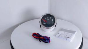 Universal 52mm Fuel Level Gauge Meter Adjustable Signal with Red Backlight for Car Boat Yacht 12V 24V