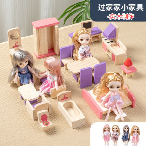 Miniature Wooden Simulation Furniture Toys Display Childrens Role-playing Games Kindergarten Dollhouse Area Corner Materials