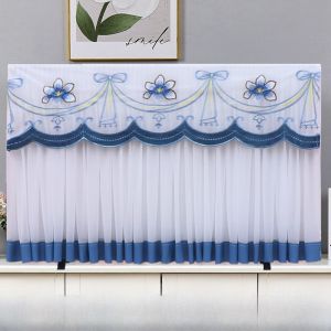 Lace TV Cover Dustproof Shield High End Model New Design Simple Hanging Style for 55 65 75 Inch TVs Nordic Style Home Fabric