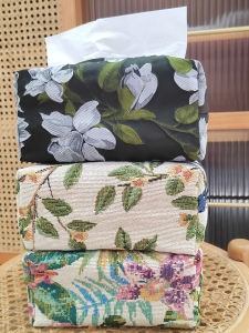 Retro Style Tissue Cover Bag Embroidered Living Room Home Desktop Tissue Box Organizer Cloth Art Drawstring Tissue Holder