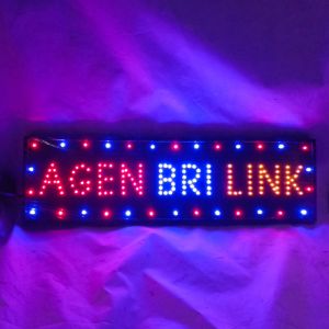 Tulisan Lampu LED sign AGEN BRI LINK warna warni