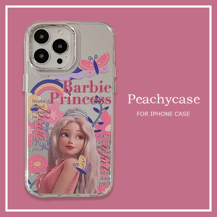 Lovely Barbie Princess Make Up Mirror Phone Case for iPhone 14 13