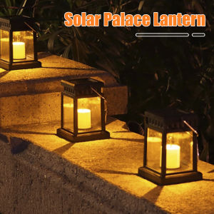 Solar Candle Lantern Auto On/Off Waterproof Solar Landscape Light Hanging Lantern Lights For Garden Path Yard Walkway Decor