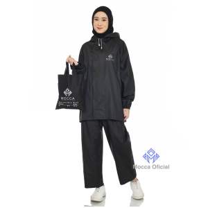 Jas Hujan MOCCA Setelan Baju Celana Dewasa Pria Wanita Bahan Tebal Anti Rembes Mantel Motor