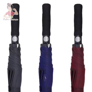 Payung Golf Jumbo Rangka Fiber Kain Nylon Polos Tombol Otomatis