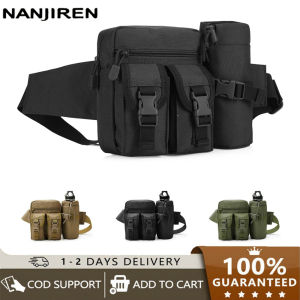 Nanjiren Tactical Waist Pack Pouch With Water Bottle Pocket Holder Waterproof Molle Fanny Hip Belt Bag