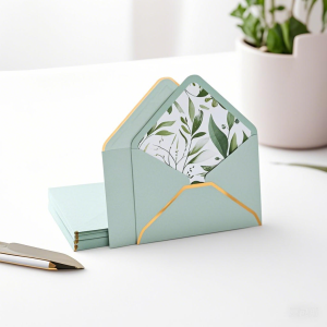 20/40PCS Gold Trim Business Envelopes | Elegant Wedding Invitations Checks & Invoices | Premium Office Stationery Multipurpose