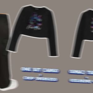 JOY Setelan Celana Cargo & Crop Top Oversized Lengan Panjang Go With The Float