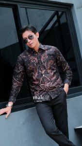 MaleFit Batik -  Kemeja Batik Pria Lengan Panjang Slimfit Lapis Furing Motif Sandro