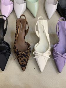 Leopard Print Bow-Tie Peep Toe Stiletto Heels