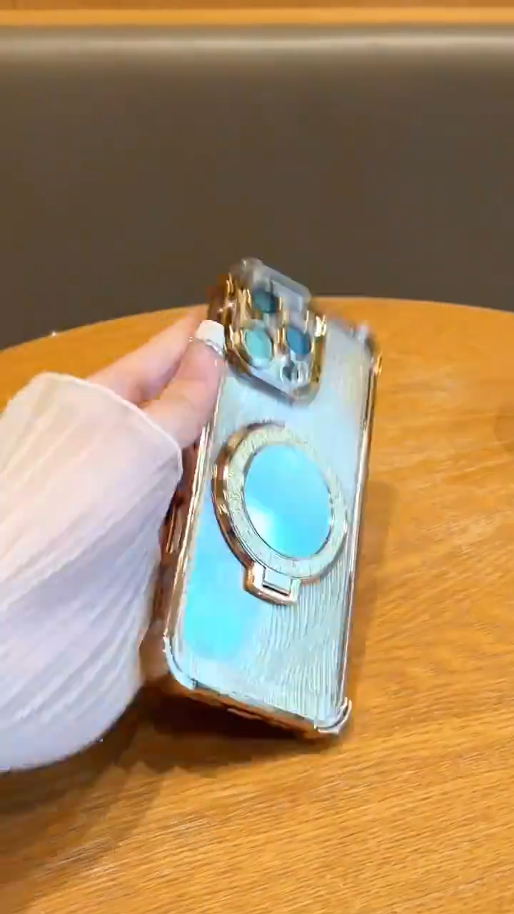 Plating Airbag Glitter Case iPhone 16 15 14 13 12 11 pro max Mirror bracket Case Acrylic iphone 11 12 13 14 15 16 Pro Max Shockproof Lens Protector case