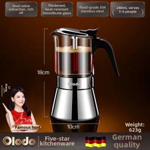 Olodo | Double Valve Moka Pot Home Portable Coffee Maker
