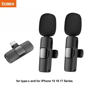 Wireless Lavalier Microphone Mini Mic for Type-C Smartphones Vlogging Facebook Videos Audio Recording