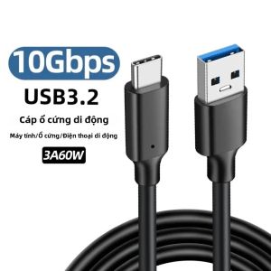 Cáp USB 3.2 Gen2 10Gbps Loại A Sang C Truyền Dữ Liệu & Cáp Sạc Nhanh 3A 60W QC 3.0 Cho SSD Đĩa Cứng USB-C Thiết Bị