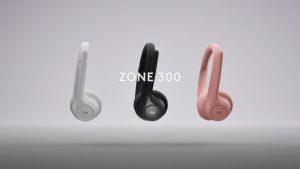 Logitech Zone 300 Wireless Bluetooth Headset With Noise-Canceling Microphone Compatible with Windows Mac Chrome Linux iOS Android – Black/Off-White/Rose