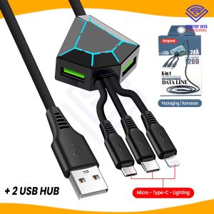 [COD] KABEL DATA CHARGER HP 2.4A 5IN1 WITH LED DESIGN ALL TIPE HP