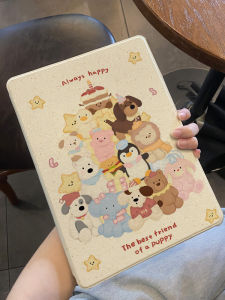 Book Style Protective Case for  pro 10.2 Inch 9th Generation Full Cover Anti-Fall Mini 7 Cartoon Design Silicone Material