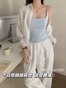 Upgraded Fafa Womens Slimming Strapless Vest with Chest Pad Base Layer Backless Design Commute Style Regular Length