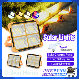 6000W Portable Solar Light Outdoor Camping Lighting Waterproof Spotlight Projector Floodlight Searchlight Handheld Light