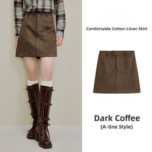 INMAN | Air Layered Suede Retro Short Skirt