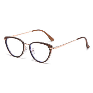 JN IMPRESSION Photochromic Myopia Glasses Cross-border Fashion Glasses Frame Cat-eye Anti-blue Light Flat Glasses Big Face Slimming Myopia Glasses