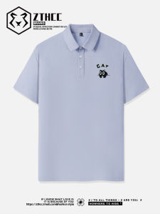 Summer Thin Polo Shirt Mens Trendy Brand New Half Sleeve Loose Casual Simple Youth Fashion Printed Knitted Cotton Blend Top