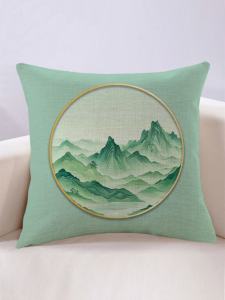 Modern Landscape Pillow Living Room Sofa Accessible Luxury Back Mountain New Chinese Style Throw Pillowcase Office Seat Back Cushion Cover