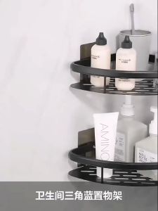 【Clearance Sale】Black Stainless Steel Bathroom Shower Storage Rack Rustproof Heavy Duty Wall Mount Organizer Shelf for Bathroom Toilet Kitchen